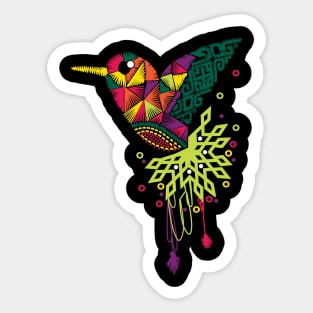 Hummingbird Embroidery Effect Mexican Art Sticker